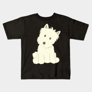 Cute Fluffy Dog Design Kids T-Shirt